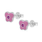 Girls Sterling Silver Birthstone Enamel Butterfly Stud Earrings