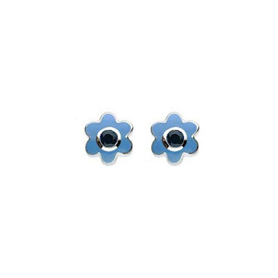 Kids Sterling Silver Simulated Birthstone Flower Stud Earrings For Girls 1