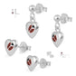 Sterling Silver Red Enamel Ladybug Heart Stud Or Dangling Earrings For Girls 2