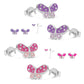 Girl's Jewelry - Sterling Silver Purple Or Pink Enameled Butterfly Earrings 2