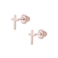 Kid's Jewelry - 14K Gold Or Silver Cross Screw Back Stud Earrings for Girls 1