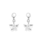 Sterling Silver Diamond Or Pink Sapphire Dangling Butterfly Earrings For Girls
