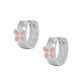 Girls Jewelry - Sterling Silver Pink Butterfly Huggie Hoop Earrings 1