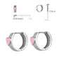 Girl Jewelry - Sterling Silver Pink Enamel Heart Huggie Hoop Earrings 2