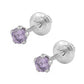 Children Sterling Silver Birthstone Screw Back Earrings For Girls