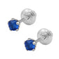 Children Sterling Silver Birthstone Screw Back Earrings For Girls