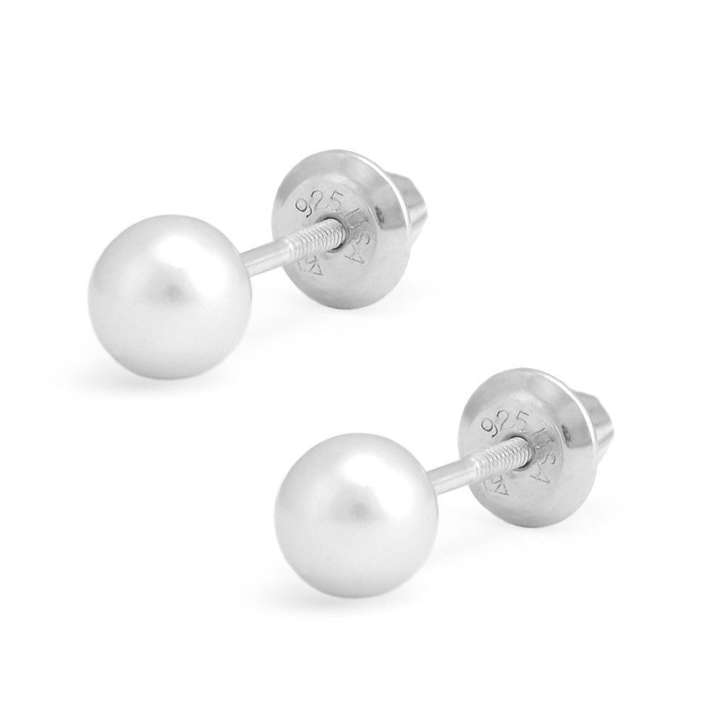 Jewelry For Girls Of All Ages - Cultured Pearl Screw Back Stud Earrings 1