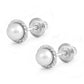 Girls Sterling Silver White Cultured Pearl Screw Back Stud Earrings 1