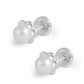 Girl's Gold Or Silver 4mm Cultured White Or Pinky Pearl Flower Screw Back Earrings