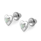 14K White Gold Heart Birthstone Screw Back Stud Earrings For Girls