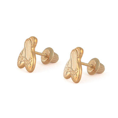 Girl's Jewelry - Gold Or Silver Ballet Shoe Screw Back Stud Or Dangling Earrings