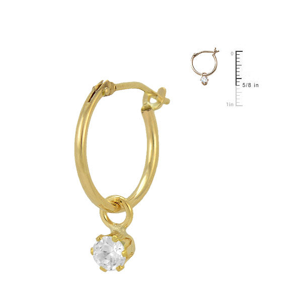 Child & Teen Jewelry - 14K Yellow Gold CZ Cross Girls Hoop Earrings –  Loveivy.com