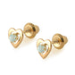 14K Yellow Gold Heart Birthstone Screw Back Stud Earrings For Girls