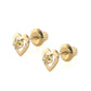14K Yellow Gold Heart Birthstone Screw Back Stud Earrings For Girls