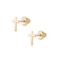 Kid's Jewelry - 14K Gold Or Silver Cross Screw Back Stud Earrings for Girls