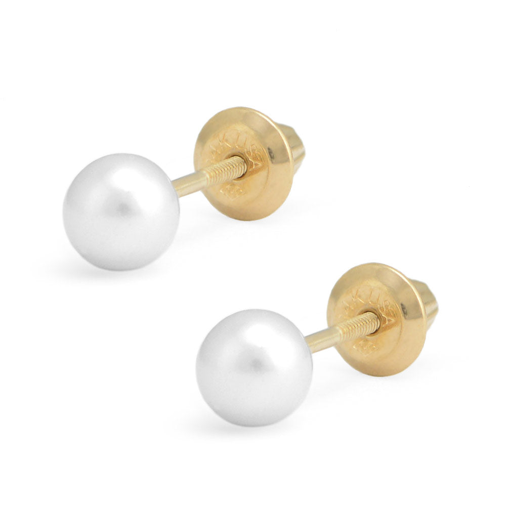 Jewelry For Girls Of All Ages - Cultured Pearl Screw Back Stud Earrings