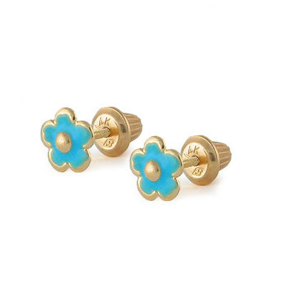 Girl Jewelry - Multi Styles Flower Shaped Screw Back Stud Earrings 1