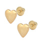 Girl's 14K Yellow, White, Rose Gold Or Sterling Silver Heart Shaped Screw Back Earrings