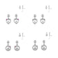Girl Sterling Silver Diamond/Pink Sapphire Peace Sign Dangle Earrings 2