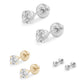 Children And Teens Jewelry - 4mm Cubic Zirconia 4-Prong Screw Back Stud Earrings 2