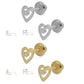 14K Yellow Or White Gold Diamond Heart Screw Back Stud Earrings For Girls 2