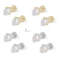 Girl's Gold Or Silver 4mm Cultured White Or Pinky Pearl Flower Screw Back Earrings 2