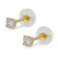 18K White Or Yellow Gold 0.20 Carat Diamond Silicone Back Earrings For Girls
