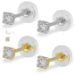 18K White Or Yellow Gold 0.20 Carat Diamond Silicone Back Earrings For Girls 2