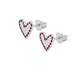 Sterling Silver Pink Enamel Heart Post Earrings For Girls 1