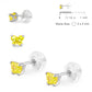 Baby 14K White Gold Citrine C.Z. Butterfly Stud Earrings