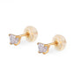 Baby 14K Yellow Gold Alexandrate C.Z. Butterfly Stud Earrings 1