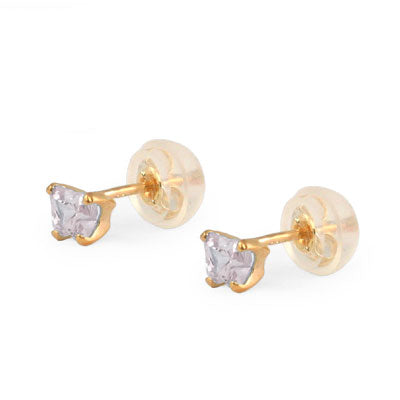 Baby 14K Yellow Gold Alexandrate C.Z. Butterfly Stud Earrings 1