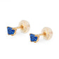 Baby 14K Yellow Gold Sapphire C.Z. Butterfly Stud Earrings 1