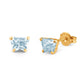 Children 14K Yellow Gold Aquamarine C.Z. Butterfly Stud Earrings 1