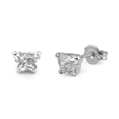 Children Sterling Silver Cubic Zirconia Butterfly Stud Earrings 1