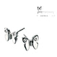 Kids Jewelry - Sterling Silver Diamond Butterfly Stud Earrings 2