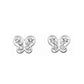 Kids Jewelry - Sterling Silver C.Z. Butterfly Stud Earrings For Girls 1