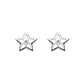 Girls Jewelry - Sterling Silver Open Star Diamond Children's Earrings 1