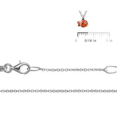 Children Jewelry - Sterling Silver Enameled Clown Fish Necklace (14, 15 in) 2