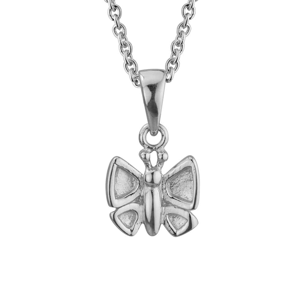 Children Jewelry - Sterling Silver Butterfly Pendant Necklace (14, 15 in) 1