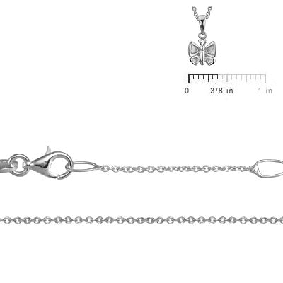 Children Jewelry - Sterling Silver Butterfly Pendant Necklace (14, 15 in) 2