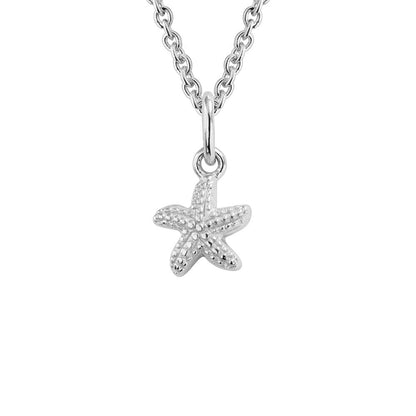 Kids 14K Yellow Gold/Sterling Silver Starfish Pendant Necklace For Girls (14, 15 in)