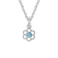 Girls Sterling Silver 12-Month Birthstone Flower Necklace (14, 15 in)