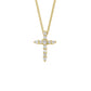 14K Yellow/White Gold Diamond Cross Pendant Necklace For Girls (14, 15 in) 1