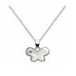 Girls Silver Mother of Pearl Diamond Flower/Heart/Butterfly Necklace (16-18 in)