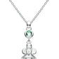 Little Girl Silver Fairy Godmother Simulated 12-Month Birthstone Necklace (12-14 in)