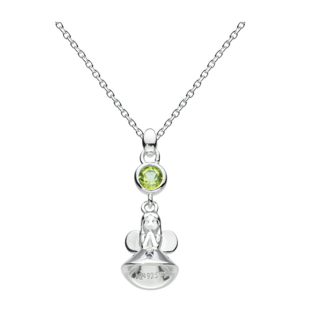 Little Girl Silver Fairy Godmother Simulated 12-Month Birthstone Necklace (12-14 in)