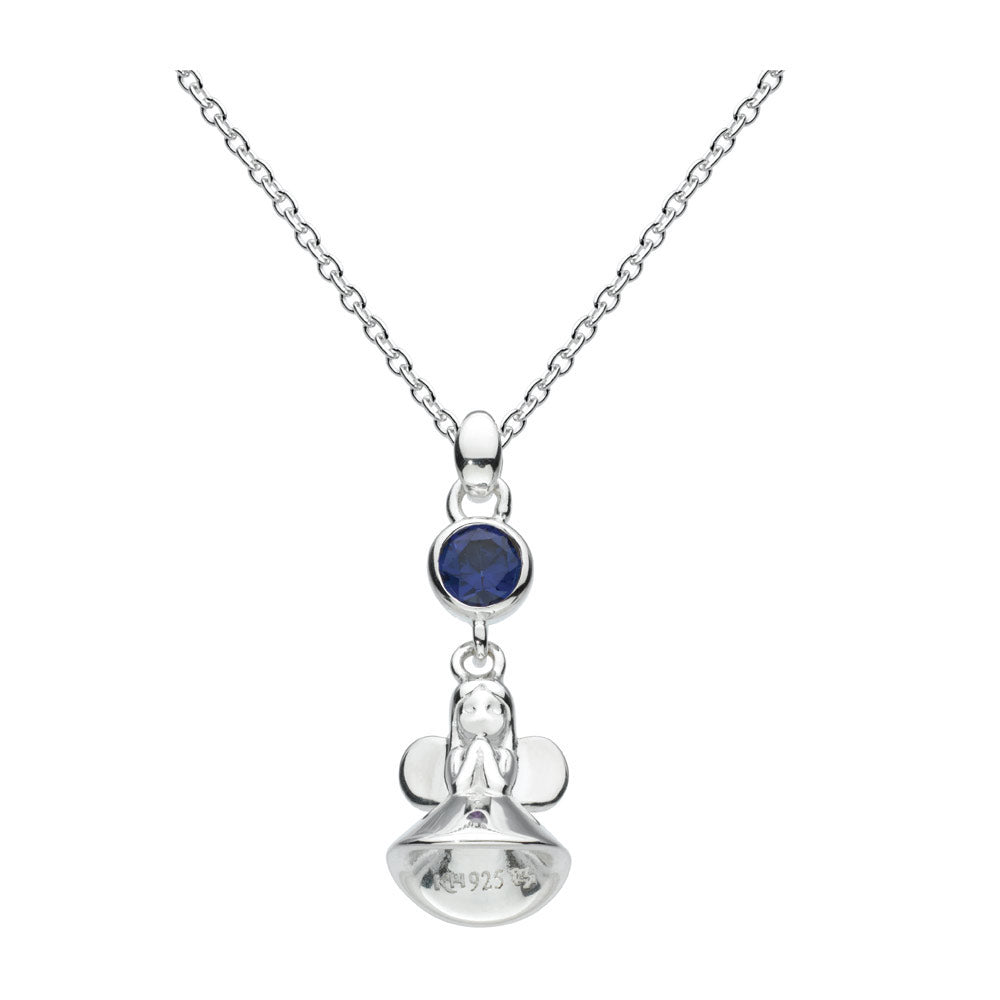 Little Girl Silver Fairy Godmother Simulated 12-Month Birthstone Necklace (12-14 in)