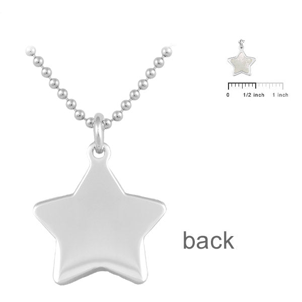 Sterling Silver White Mother of Pearl Star Necklace For Girls (15-16 1/2 in) 3