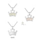 Sterling Silver White Or Pink Mother of Pearl Crown Necklace For Girls (15-16 1/2 in) 2